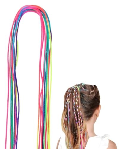 TPZORJX 30 Stück Haarzöpfe bunte - Farbverlaufsfarben Haarseilband Regenbogen-Flecht-Haargummi DIY-Pferdeschwanz-Zöpfe Haar-Styling-Zubehör für Mädchen Frauen(Farbe) von TPZORJX