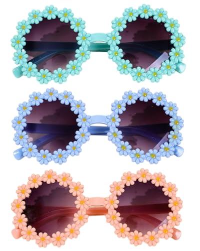 TPZORJX 3PCS Gänseblümchen Sonnenbrille,blumen sonnenbrille,Klassische Daisy Runde Sonnenbrille,blumenbrille,Party Brille,Hippie Sonnenbrille,Sonnenbrillen Damen,Sonnenbrille Kinder(grün+rosa+blau) TPZORJX 3PCS Gänseblümchen Sonnenbrille,blumen sonnenbrille,Klassische Daisy Runde Sonnenbrille,blumenbrille,Party Brille,Hippie Sonnenbrille,Sonnenbrillen Damen,Sonnenbrille Kinder(grün+rosa+blau) von TPZORJX