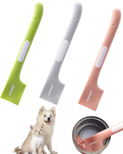 TPZORJX 3Pcs Katzenfutter Löffel,Silikon Tierfutter Dosenlöffel,Futterdosenlöffel Für Tierfutter Mischlöffel Silikon Tierfutter Dosenlöffel Für Hunde Katzen Haustiere(Grün Rosa Grau) von TPZORJX