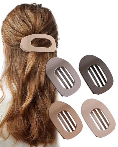 TPZORJX 4 Stück Haarklammern für Damen,Leichte Rutschfeste,Französisches Haarspangen Damen,Flach Sicherer Halt Innenzähne Haar Krallen,Starker Halt Seitliche von TPZORJX