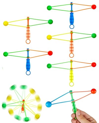 TPZORJX 5 Stück Kunststoff Wobbly Balls Spielzeug,Sound Maker,Spinning Dual Ratcheting Wheel,Noise Maker,Kunststoff Rasseln,Musikinstrumente für Kinder Spiele Party Aktivität, gemischte Farben von TPZORJX