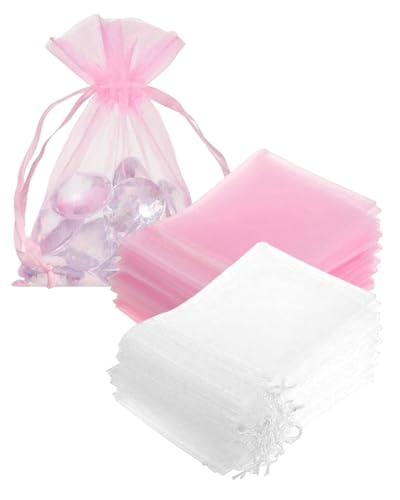 TPZORJX 50 Stück Cellophantüten 8 x 10 cm Geschenkbeutel Organza-Geschenkbeutel,Schmuckbeutel,Hochzeitsbeutel,Lavendelbeutel,Hochzeitsgeschenke für Brot Biscuit Schmuck Hochzeit Party von TPZORJX