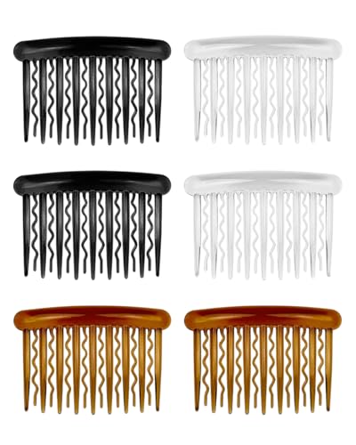 TPZORJX 6 Stück Haarkamm zum Stecken, Einsteckkamm, Steckkamm Haarkämmchen, French Twist Haarkämme, Kunststoff Seitenkämme mit 17 Zähnen Haar Kamm für Mädchen Damen von TPZORJX