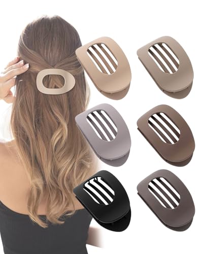 TPZORJX 6 Stück Haarklammern für Damen,Leichte Rutschfeste Haarspange,Französisches Haarspangen Damen,Flach Sicherer Halt Innenzähne Haar Krallen,Starker Halt Seitliche Haarklammern von TPZORJX