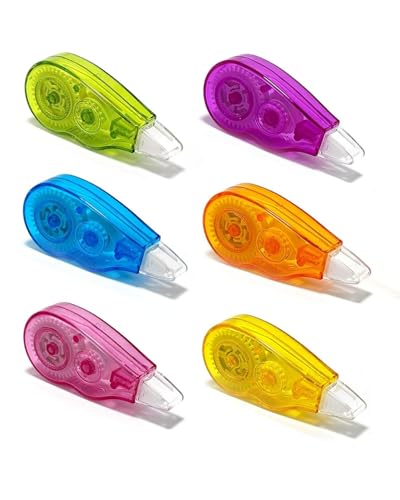 TPZORJX 6 Stück Korrekturbänder Set,Korrekturroller Korrekturmaus Mini mit Schutzkappe&Fenster Korrigieren Roller für Kinder Schüler Büro Zuhause Schule von TPZORJX