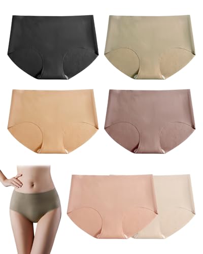 TPZORJX 6er Pack Unterhosen Damen Baumwolle Unterwäsche, Slips Damen Stretch Hohe Taille Panties,Atmungsaktiv Slips Bequeme Hipster Frauen Unterwäsche von TPZORJX