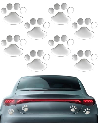 TPZORJX 8pcs Niedliche Pfoten Autoaufkleber, wasserdicht Herz Pfotenform Auto Aufkleber Hunde Fußabdruck selbstklebend Auto Dekoration Aufkleber Autozubehör Dekoration für Laptop Wände Stoßstange von TPZORJX