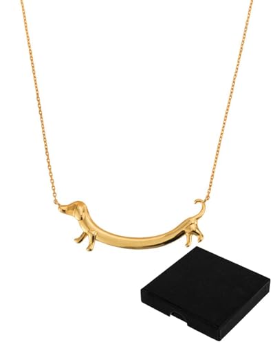 TPZORJX Dackel-Halskette, Damen Kette mit Anhänger Damen Personalisierte Kette Gold Damen Zarte Halskette Hypoallergene 18K Vergoldete Kette Modeschmuck für Frauen und Mädchen von TPZORJX