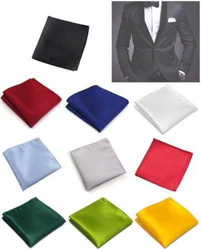 TPZORJX Einstecktuch Herren, 10 Stück einstecktuch,Stoff Taschentuch,taschentücher stoff herren,stofftaschentücher herren, Kleine Taschentücher Kavalierstuch Handkerchiefs, Größe 23.5 x23.5 cm von TPZORJX