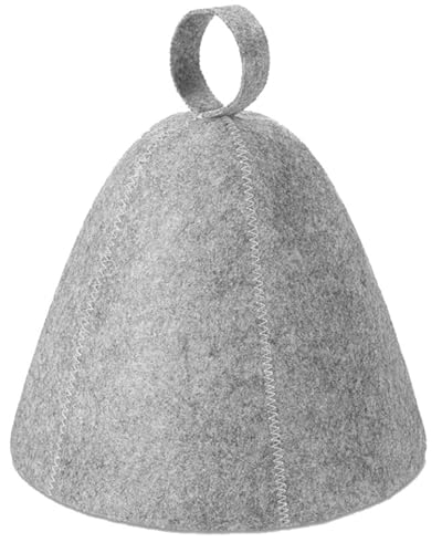 TPZORJX Filz Saunahut, Sauna Hut Grau Universelle Größe Sauna Mütze, Saunahut Duschkappe Badekappe Filzkappe Tragbare Sauna für Damen Herren Bade Dusche Zubehör Kopfabdeckung von TPZORJX