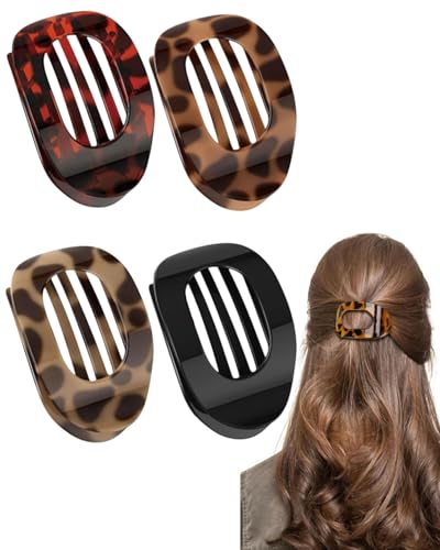 TPZORJX Haarklammer Groß – 4 Stück Große Flache Haarspangen Damen – Leicht, Rutschfest & Stilvoll, Perfekt Französische Flat Claw Clip für Dickes oder Dünnes Haar, Alltag, Sport oder Fahren(Leopard) TPZORJX Haarklammer Groß – 4 Stück Große Flache Haarspangen Damen – Leicht, Rutschfest & Stilvoll, Perfekt Französische Flat Claw Clip für Dickes oder Dünnes Haar, Alltag, Sport oder Fahren(Leopard) von TPZORJX