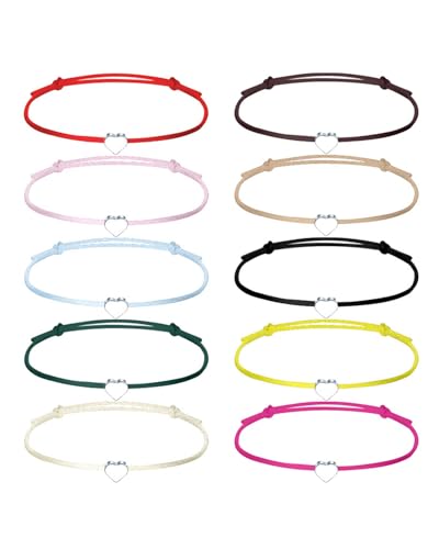 TPZORJX Herz Freundschaftsarmband, 10 Stück, Armband für Frauen und Mädchen,Handgefertigt Geflochten Wickelarmband,Größenverstellbar TPZORJX Herz Freundschaftsarmband, 10 Stück, Armband für Frauen und Mädchen,Handgefertigt Geflochten Wickelarmband,Größenverstellbar von TPZORJX