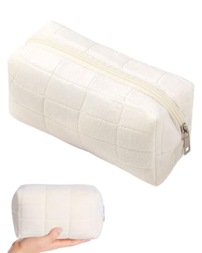 TPZORJX Kosmetiktasche Tragbare Makeup Tasche Reise-Kulturbeutel für Toilettenartikel Schminktasche Handtasche Damen Mäppchen Makeup Bag Kosmetiktaschen Reißverschluss Organizer Tasche - Weiß von TPZORJX