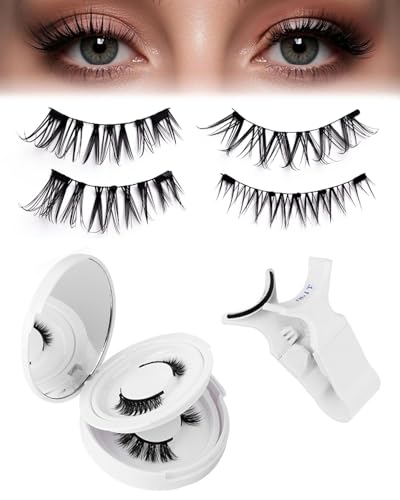 TPZORJX Magnetische Wimpern,Wimpernlifting Set,Magnet Wimpern Natürlicher Look,Magnetic Lashes Ohne Eyeliner,Magnetwimpern mit wimpernzange,Kein Kleber erforderlich Wimpernmagnetic(Set-B 2 Paar) von TPZORJX