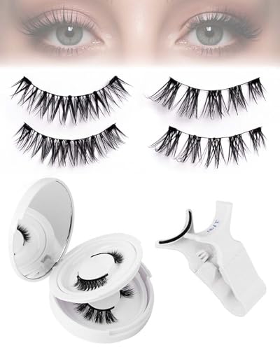 TPZORJX Magnetische Wimpern,Wimpernlifting Set,Magnetic Lashes Ohne Eyeliner,Magnet Wimpern Natürlicher Look,Magnetwimpern mit Applikator,Kein Kleber erforderlich Wimpernmagnetic(Set-A 2 Paar) von TPZORJX