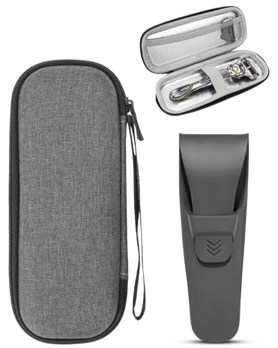 TPZORJX Rasierer Aufbewahrungsetui,2 pcs Rasierer Fall, Portable Soft Shaver Cover Bag Protector, Safety Waterproof Travel Razor Organizer, Universal für die meisten Sicherheitsrasierer von TPZORJX