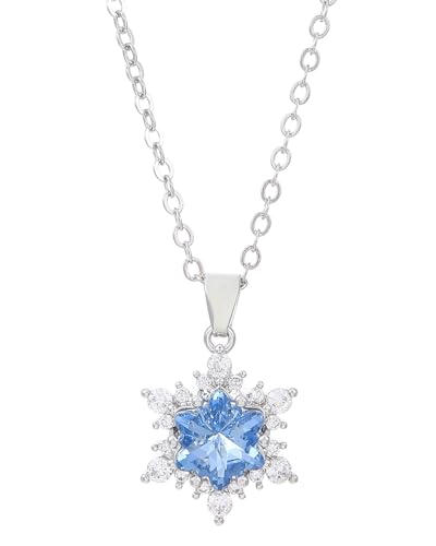 TPZORJX Schneeflocke Halskette Silber für Damen Anhänger Schneeflocke Kette Sparkle Cubic Zirkonia Hypoallergene Halsketten 18K Weißgold Vergoldet Weihnachten Jewerly, Mit blauer-rosa Geschenkbox TPZORJX Schneeflocke Halskette Silber für Damen Anhänger Schneeflocke Kette Sparkle Cubic Zirkonia Hypoallergene Halsketten 18K Weißgold Vergoldet Weihnachten Jewerly, Mit blauer-rosa Geschenkbox von TPZORJX