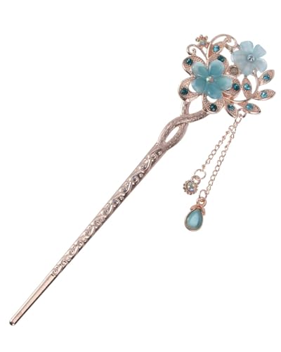 TPZORJX Vintage Haar Stick Opal Blume Haar Stäbchen Haar Dekor chinesische Haarnadeln mit Blumen und Quasten Verziert, Haarspangen Haarstab für Frauen Mädchen Haar Zubehör von TPZORJX