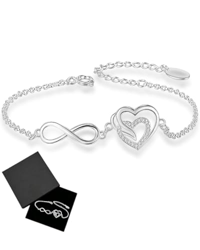 TPZORJX armkette damen silber 925,Infinity Armband Silber,Verstellbares Armband Gold Herz Silber Armband Unendlichkeitszeichen Freundschaftsarmbänder Schmuck Geschenke für Frauen,Mit 1 Geschenkbox TPZORJX armkette damen silber 925,Infinity Armband Silber,Verstellbares Armband Gold Herz Silber Armband Unendlichkeitszeichen Freundschaftsarmbänder Schmuck Geschenke für Frauen,Mit 1 Geschenkbox von TPZORJX