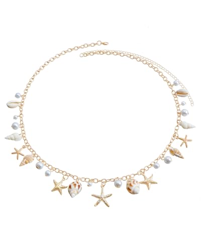 TPZORJX muschel schmuck,Boho Seestern Muschel Taille Körperkette Gold Muschel Muschel Bauch Kette Sexy Strand Bikini Körperkette Ozean Schmuckstücke Taille Kette Gürtel Rave Körper Accessoire Schmuck TPZORJX muschel schmuck,Boho Seestern Muschel Taille Körperkette Gold Muschel Muschel Bauch Kette Sexy Strand Bikini Körperkette Ozean Schmuckstücke Taille Kette Gürtel Rave Körper Accessoire Schmuck von TPZORJX
