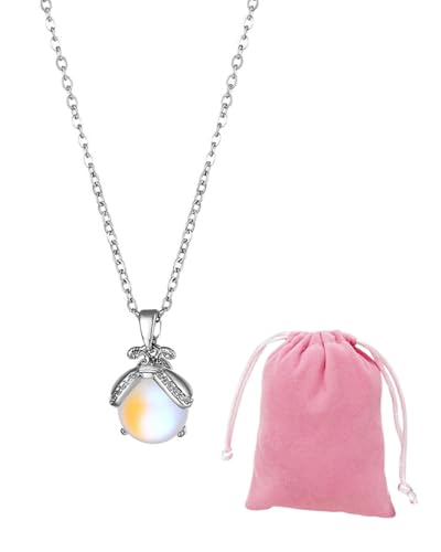 TPZORJX opal schmuck，opal anhänger，opal kette，Damen Silber Kette Opal Anhänger 925 Sterling Silber Halsketten Anhänger Oval，opal kette silber，Mit 1 Aufbewahrungstasche von TPZORJX