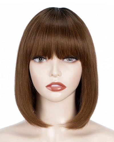 TPZORJX perücke,perücke braun kurz,faschingsperücken,Gerade Kurze Perücke,braun Perücke Kurz Gerade Perücke für Unisex Karikatur Cosplay Halloween Karneval Fasching Motto oder Party(braun) von TPZORJX