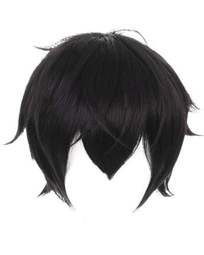 TPZORJX perücke,perücke schwarz kurz,faschingsperücken,Gerade Kurze Perücke,Schwarz Perücke Kurz Gerade Perücke für Unisex Cosplay Halloween Karneval Fasching Motto Party(Schwarz) von TPZORJX