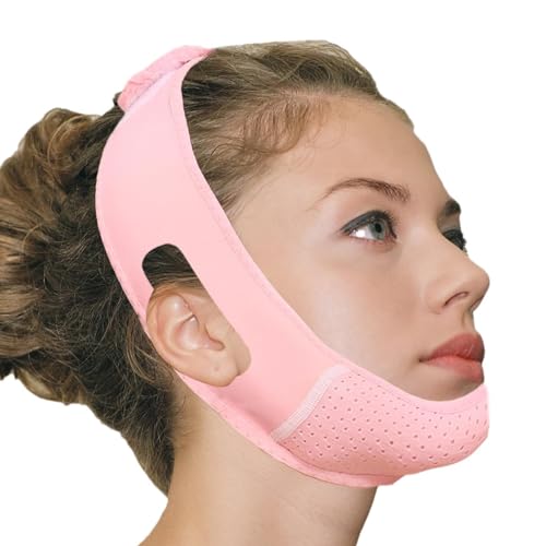 63cm Thinp Gesichts-Schlankheitsgurt Lifting-Maske Wiederverwendbare V-Linienmaske V-Linien-Lifting-Maske Gesichtslifting-Bandage Doppelkinn-Reduzierer Neck Lift Tape Face Patch - Rosa von TQEBWUS