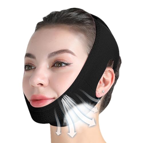 63cm Thinp Gesichts-Schlankheitsgurt Lifting-Maske Wiederverwendbare V-Linienmaske V-Linien-Lifting-Maske Gesichtslifting-Bandage Doppelkinn-Reduzierer Neck Lift Tape Face Patch - Schwarz von TQEBWUS