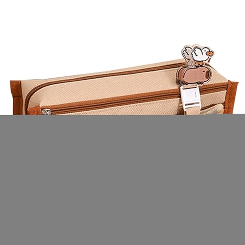 TQEBWUS Capybara-Federmäppchen, Capybara-Plüsch-Federmäppchen | Capybara Mehrschichtiges transparentes Federmäppchen mit großem Fassungsvermögen - Canvas-Bleistiftbeutel mit breiter Öffnung und von TQEBWUS