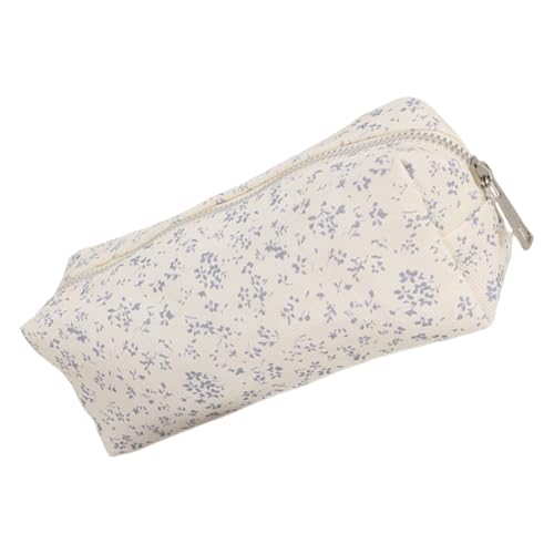 TQEBWUS Federmäppchen, 18x6x7cm Leinwand Federmappe Bleistift, Pencil Case, Mäppchen Kosmetiktasche Aesthetic Pinsel Organizer Mit Blumenmuster Für Damen Mädchen Kosmetiktasche Und Geldtasche von TQEBWUS
