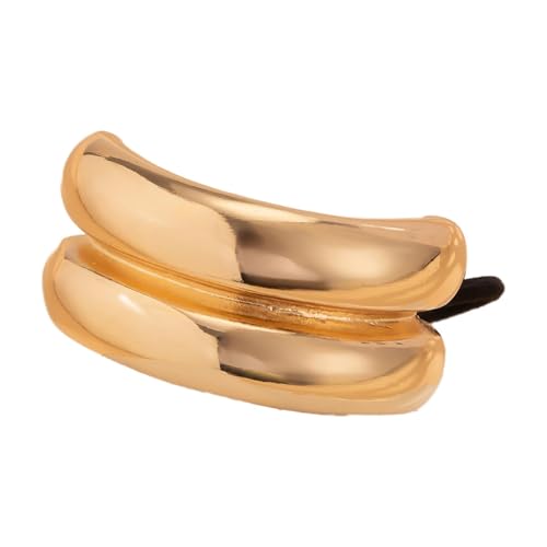 TQEBWUS Haarmanschetten für Pferdeschwänze,Haarmanschetten,Doppelter Bogen-Pferdeschwanz-Haar-Manschette - Retro-Temperament-Stirnband, geometrische Hohlkopfbedeckung für Frauen und Mädchen von TQEBWUS