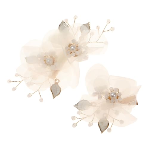 TQEBWUS Perlen Haarklammern 2 Stück,Perlen Haaraccessoires Für Mädchen | Vintage Brautjungfer Hochzeit Festliche Damen Haarschmuck von TQEBWUS