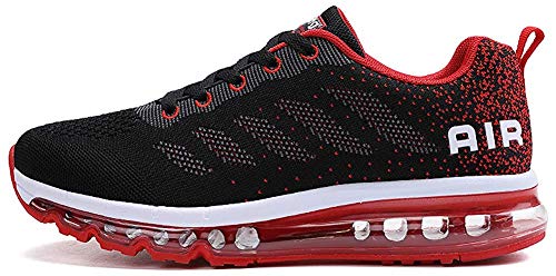 tqgold Sportschuhe Herren Damen Laufschuhe Turnschuhe Sneakers Leichte Schuhe (Schwarz Rot,42 Größe) von tqgold