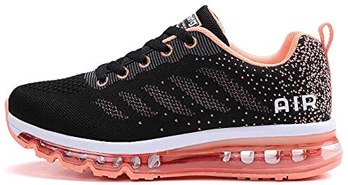 tqgold Sportschuhe Herren Damen Laufschuhe Turnschuhe Sneakers Leichte Schuhe (Schwarze Orange,37 Größe) von tqgold