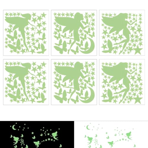 Selbstklebend Wandtattoo Kinderzimmer Mädchen Leuchtsticker Feen Schmetterling Wandsticker Aufkleber Wanddeko für Kinder Schlafzimmer Deko Wandsticker Selbstklebend Mädchen Babyzimmer von TQPUWT