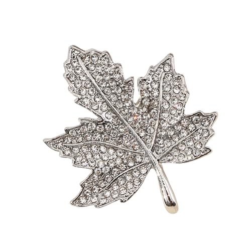 Brosche mit Blatt-Design aus Legierung mit abgenutzten Details und Kristallakzenten, antiker Schmuck-Anstecker für lässige oder formelle Anlässe, Retro-Brosche von der Natur inspiriert, Einheitsgröße von TQUXNGA