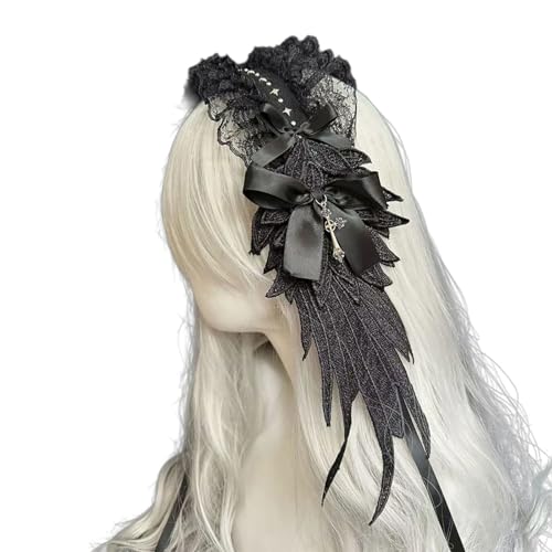 Eleganter Haarreif mit Spitzenbesatz und Engelsflügeln, Anime-Haarschmuck für besondere Anlässe, Maskerade-Kopfschmuck Eleganter Haarreif mit Spitzenbesatz und Engelsflügeln, Anime-Haarschmuck für besondere Anlässe, Maskerade-Kopfschmuck von TQUXNGA