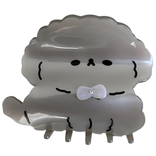 Haarklammer in Cartoon-Hundeform für Damen, Haarspange für dünnes Haar, Essigsäure, mehrere Farben zur Auswahl von TQUXNGA