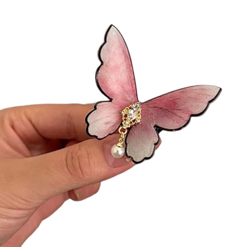 Schmetterling Haarspange Kristall Perle Elegant 2000er Jahre Seitenclip Aufwendig glitzernde Perle Schmetterling Balletcore Schmetterling Haarspange Kristall Perle Elegant 2000er Jahre Seitenclip Aufwendig glitzernde Perle Schmetterling Balletcore von TQUXNGA