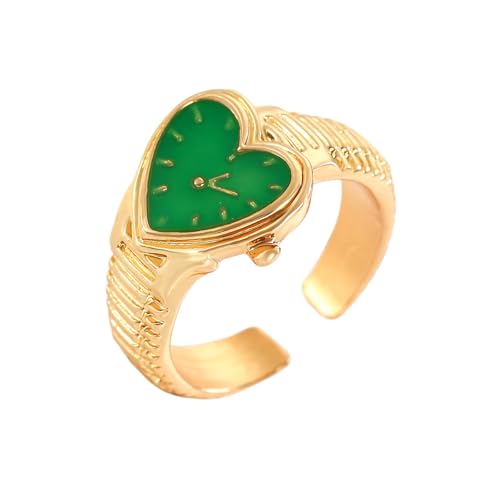 TQUXNGA Dating Ringe in Herzform, verstellbare Fingeröffnung, geometrischer Fingerschmuck, geeignet für Partys und den täglichen Gebrauch, Einheitsgröße, Wie beschrieben, Wie beschrieben von TQUXNGA