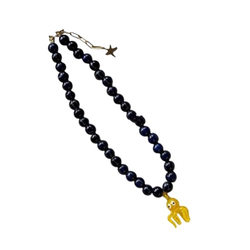 TQUXNGA Einzigartige, handgefertigte Glas-Tier-Halskette mit Keramikperlen, verstellbare Kordel, künstlerischer Schmuck für den täglichen Gebrauch, einzigartige Anhänger-Halskette, Einheitsgröße, Wie von TQUXNGA