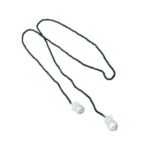 TQUXNGA Elegante lange grüne Spinell- und Kunstperlen-Halskette für Damen, Modeschmuck, eleganter Spinell- und Perlenschmuck, Einheitsgröße, Wie beschrieben, Wie beschrieben von TQUXNGA
