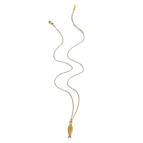 TQUXNGA Elegantes, verstellbares Fisch-Charm-Anhänger-Halsketten-Set, stabile Edelstahlkette, Schmuck für Frauen, Party, Freizeit, trendige Fisch-Anhänger-Halskette, Einheitsgröße, Wie beschrieben von TQUXNGA