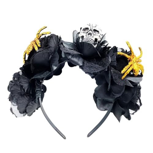 TQUXNGA Haarreif mit Spinnenschädel für Halloween, Party, Cosplay, Kopfbedeckung, Haarschmuck, Haarschmuck von TQUXNGA