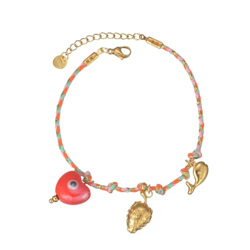 TQUXNGA Klassischer verwobener Faden und metallischer Charm-Fußkettchen, Handgelenkschmuck, geeignet zum Verschenken und für den individuellen Gebrauch, elegante, legere und formelle Armband von TQUXNGA