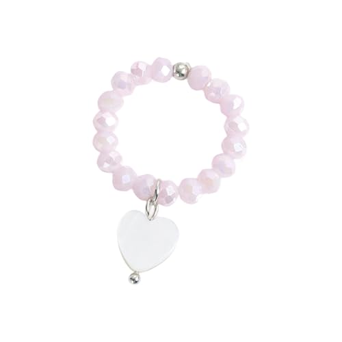 TQUXNGA Leichte, verstellbare herzförmige Muschelringe für den täglichen Gebrauch, natürliche Materialien, benutzerfreundlicher Schmuck, Damen, Geschenk, herzförmiger Schmuck, Einheitsgröße, Wie von TQUXNGA