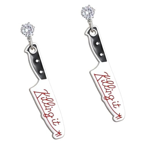 TQUXNGA Mysterious Bowknot Cutter Halskette Ohrringe Elegant Anhänger für Frauen Stabile Legierung Gothic Mode Accessoire Alltag Gothic Layering, Einheitsgröße, Wie beschrieben, Wie beschrieben von TQUXNGA