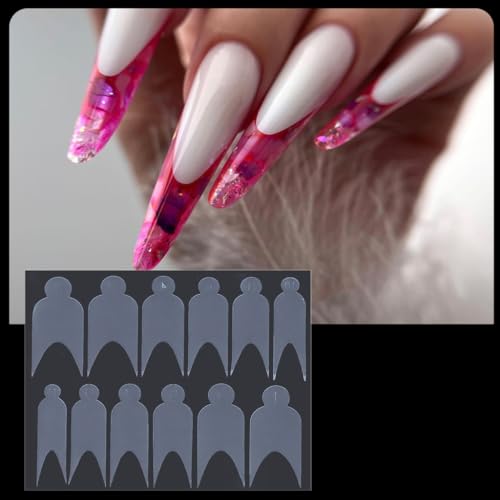 TQUXNGA Nagelform Form French Line Aufkleber für Nagelverlängerungen Wiederverwendbare Maniküre-Werkzeuge Französische Nagelspitzen Zeichenanleitung Aufkleber von TQUXNGA