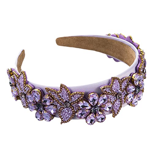 Barock glänzende Kristallblume Temperament Schmuck Stirnband Haarschmuck for Frauen(B) von TQVLNMCR